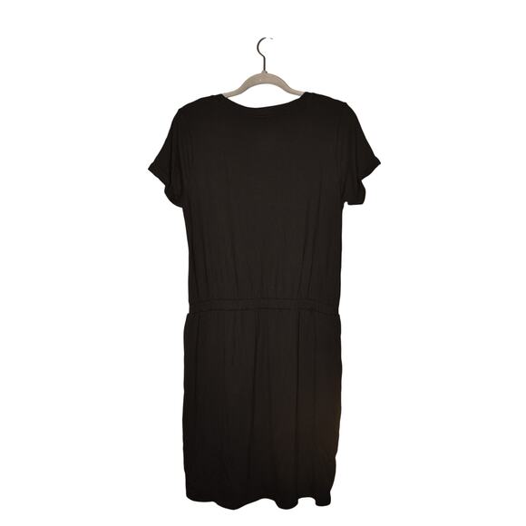 32 DEGREES COOL NEW $40 Black Soft Lux Dress Elastic Waist Short Sleeves Medium - Picture 5 of 6